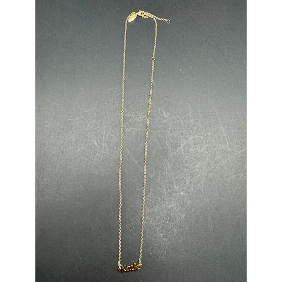 MDB Signed Gold Tone Chain Katie Name Pendant Long Necklace Fashion Jewelry - Picture 1 of 4